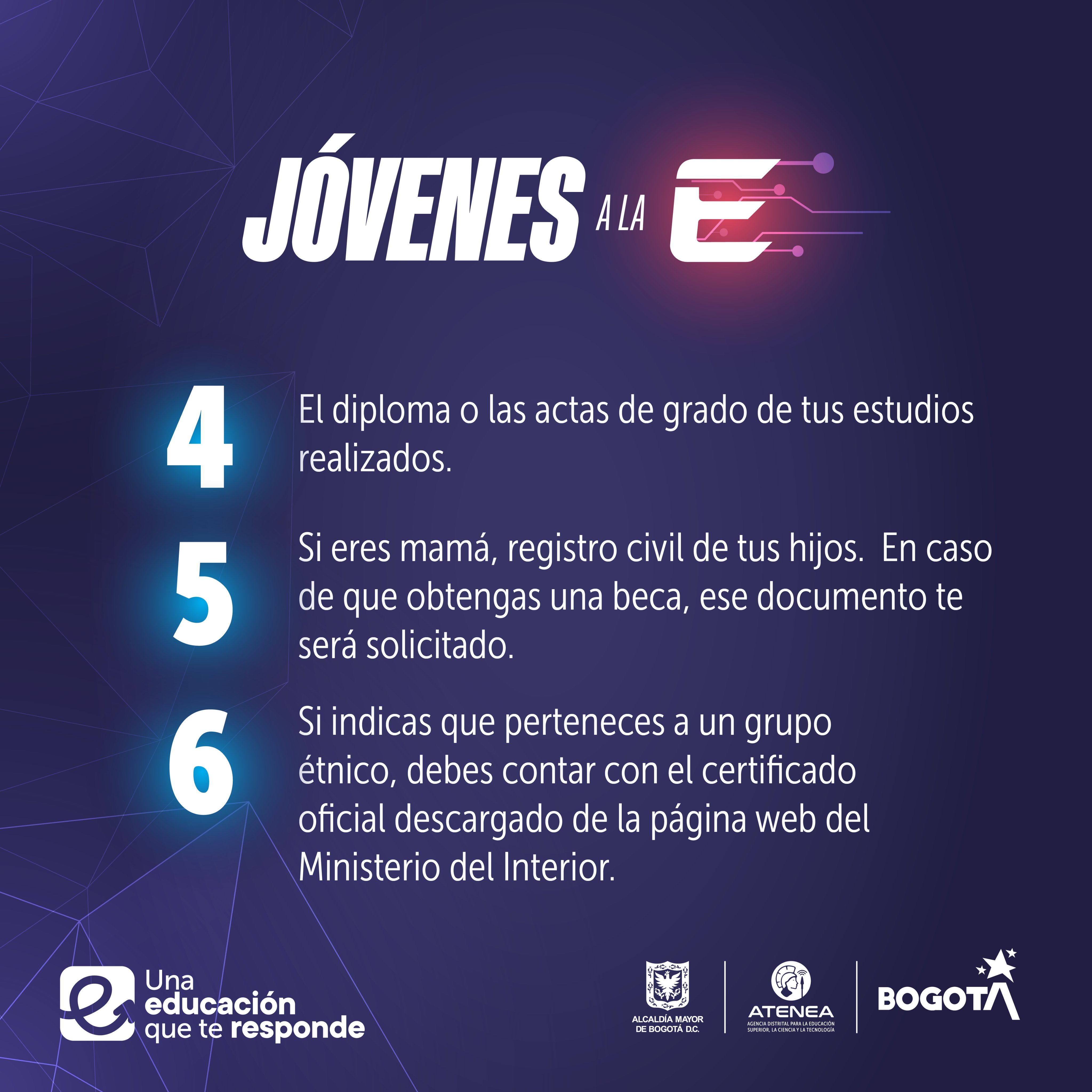 requisitos Jóvenes a la E