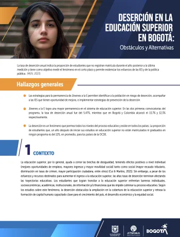 Descripción en la educación superior en Bogotá: Obstáculos y alternativas