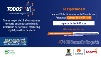 Distrito ofrece 7.400 becas para formaciones de ciclo corto en el sector digital a través del programa “Todos a la U"